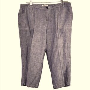 Coldwater Creek Natural Fit Gray and White Stripe Capri Pants Plus Size 24